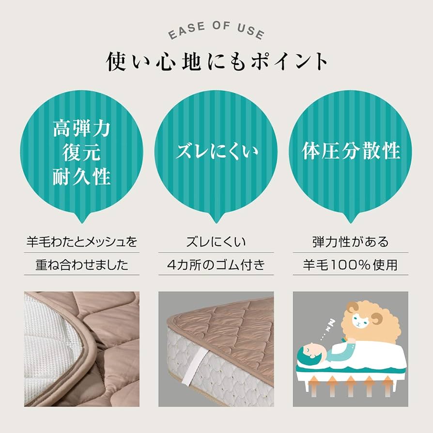 羊毛メッシュベッドパット　シングルサイズ　２個セット 楽天市場】フランスベッド オールシーズン対応 羊毛メッシュ